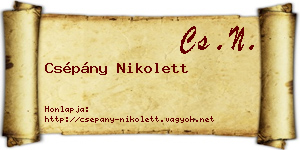 Csépány Nikolett névjegykártya