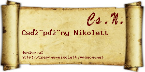 Csépány Nikolett névjegykártya